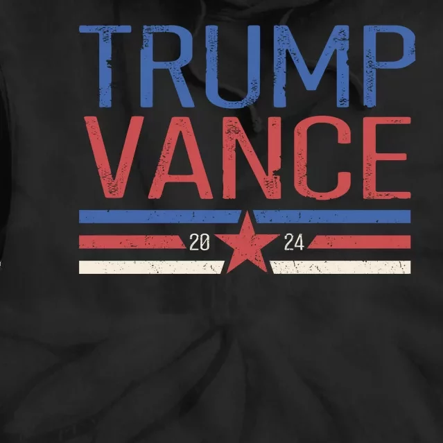 Trump Jd Vance 2024 Retro Stripe Star Election Tie Dye Hoodie