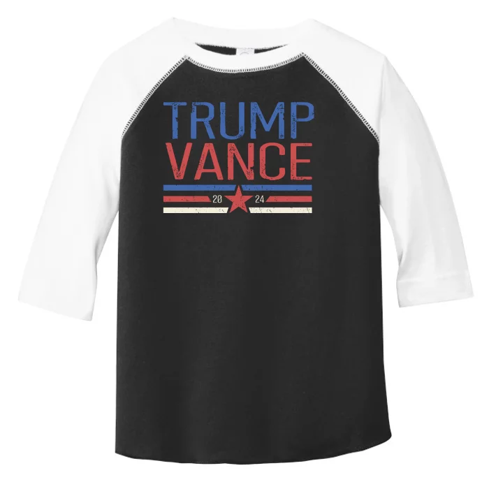 Trump Jd Vance 2024 Retro Stripe Star Election Toddler Fine Jersey T-Shirt