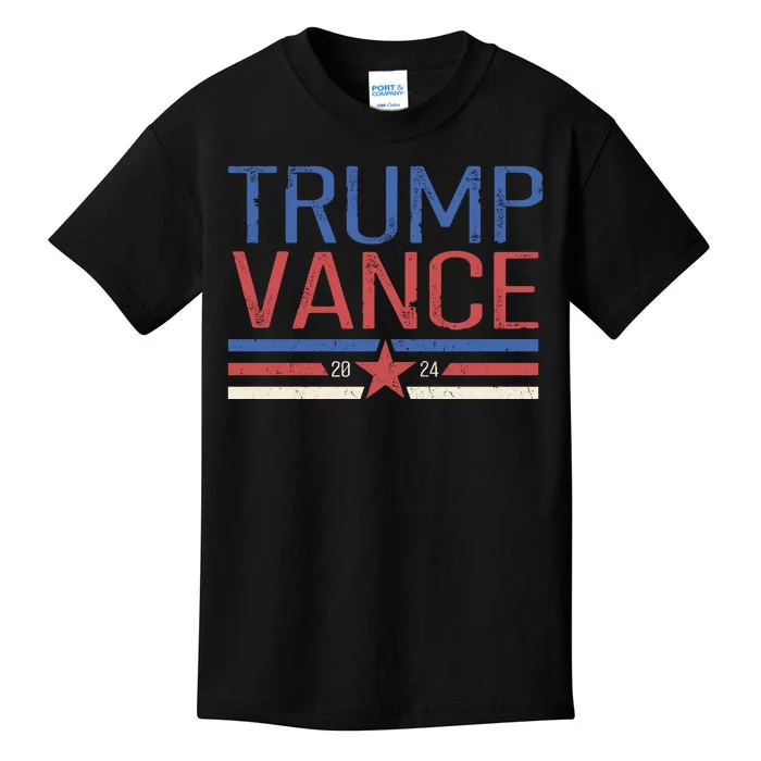 Trump Jd Vance 2024 Retro Stripe Star Election Kids T-Shirt