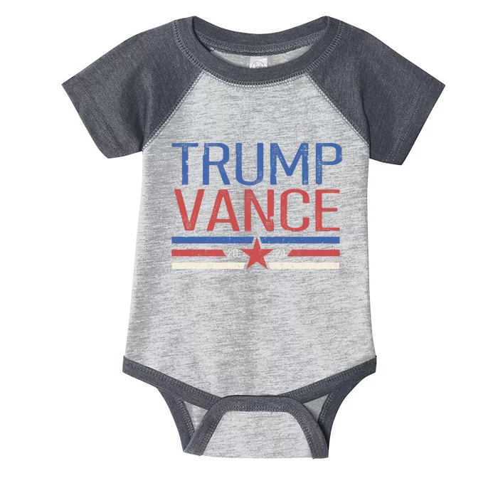 Trump Jd Vance 2024 Retro Stripe Star Election Infant Baby Jersey Bodysuit