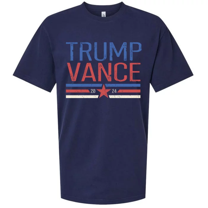 Trump Jd Vance 2024 Retro Stripe Star Election Sueded Cloud Jersey T-Shirt