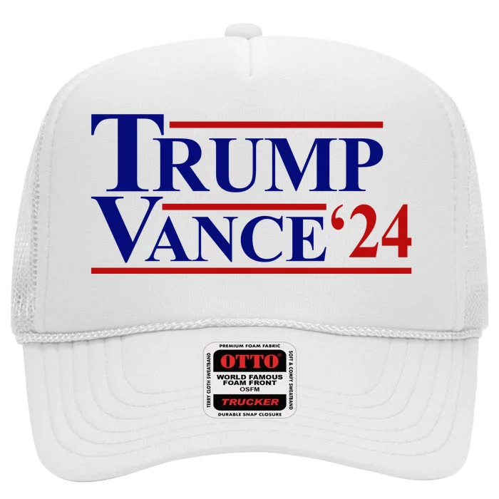 Trump Jd Vance 2024 Usa Political Election High Crown Mesh Trucker Hat