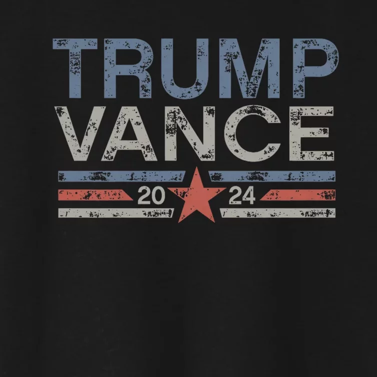 Trump Jd Vance 2024 Retro Stripe And Star Women's Crop Top Tee