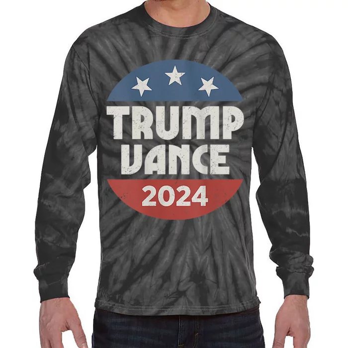 Trump J.D. Vance 2024 Trump Vance 2024 Retro Stripe Trump Jd Vance Tie-Dye Long Sleeve Shirt