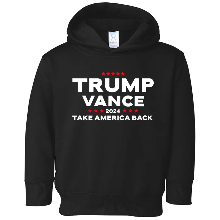 Trump J.D. Vance 2024 Trump Vance 2024 Retro Stripe Trump Jd Vance Toddler Hoodie