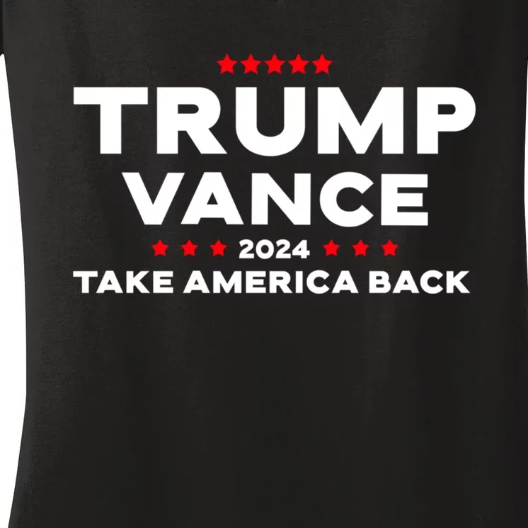 Trump J.D. Vance 2024 Trump Vance 2024 Retro Stripe Trump Jd Vance Women's V-Neck T-Shirt