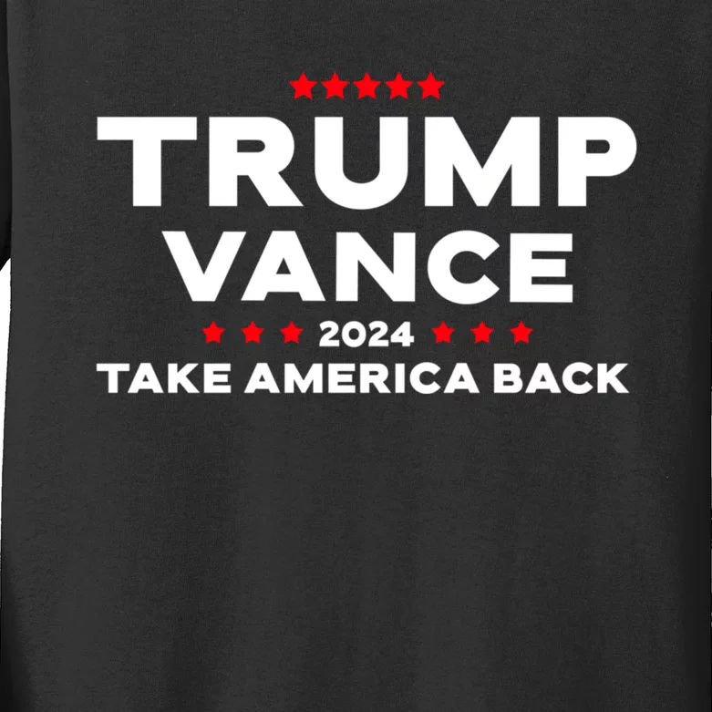 Trump J.D. Vance 2024 Trump Vance 2024 Retro Stripe Trump Jd Vance Kids Long Sleeve Shirt