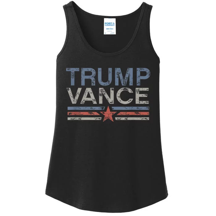 Trump Jd Vance 2024 Retro Stripe Trump Vance 2024 Ladies Essential Tank