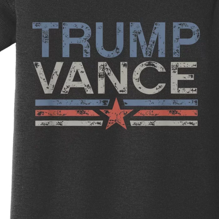 Trump Jd Vance 2024 Retro Stripe Trump Vance 2024 Baby Bodysuit