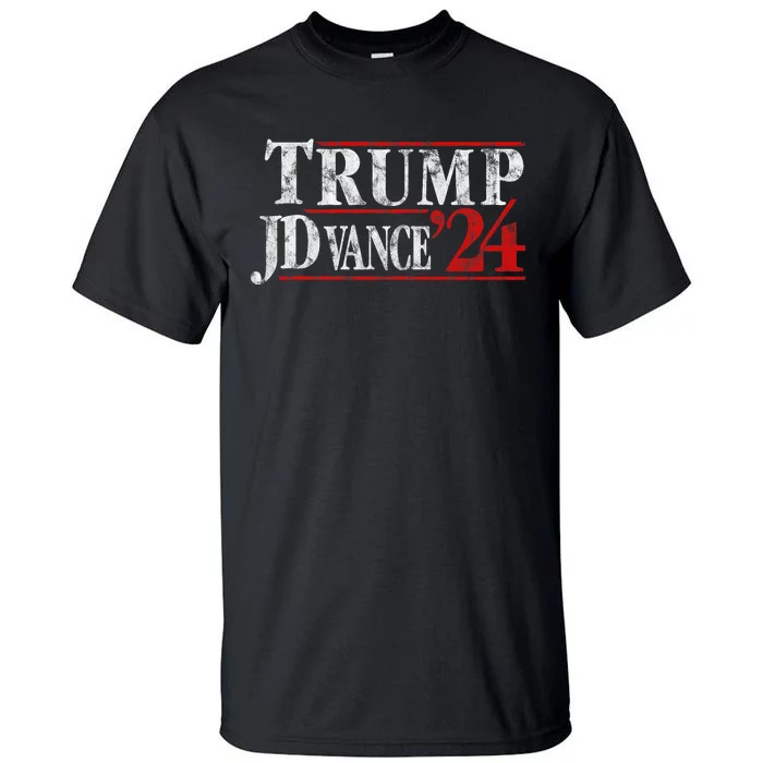 Trump Jd Vance 2024 Bold Retro Stripe Star Trump Vance 2024 Tall T-Shirt