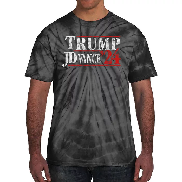 Trump Jd Vance 2024 Bold Retro Stripe Star Trump Vance 2024 Tie-Dye T-Shirt