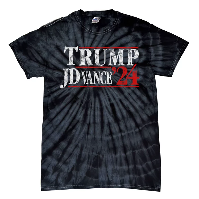 Trump Jd Vance 2024 Bold Retro Stripe Star Trump Vance 2024 Tie-Dye T-Shirt