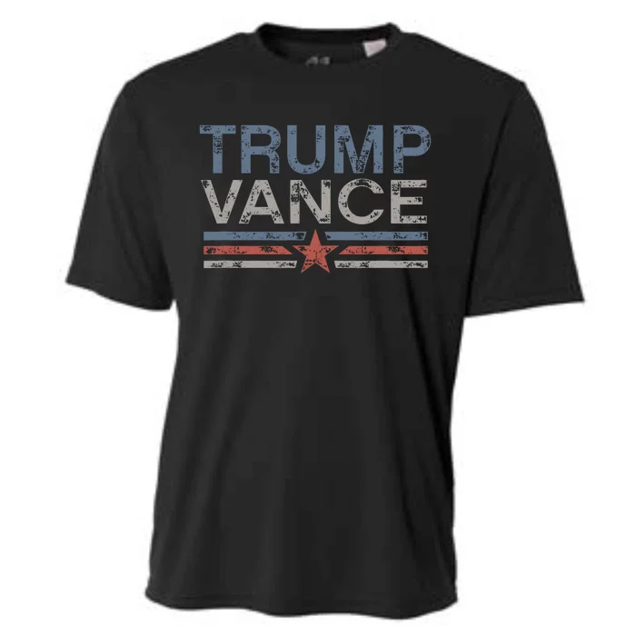 Trump Jd Vance 2024 Bold Retro Stripe Star Trump Vance 2024 Cooling Performance Crew T-Shirt