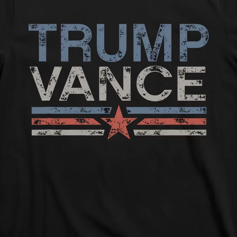 Trump Jd Vance 2024 Bold Retro Stripe Star Trump Vance 2024 T-Shirt