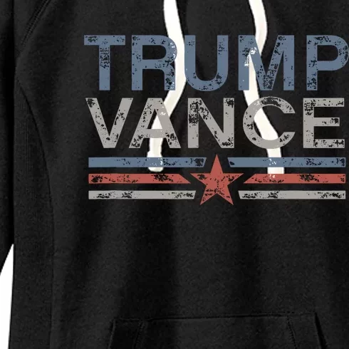 Trump Jd Vance 2024 Bold Retro Stripe Star Trump Vance 2024 Women's Fleece Hoodie