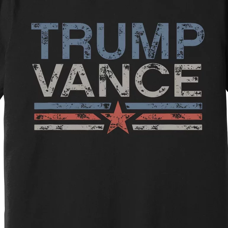 Trump Jd Vance 2024 Bold Retro Stripe Star Trump Vance 2024 Premium T-Shirt