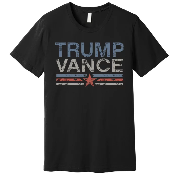 Trump Jd Vance 2024 Bold Retro Stripe Star Trump Vance 2024 Premium T-Shirt