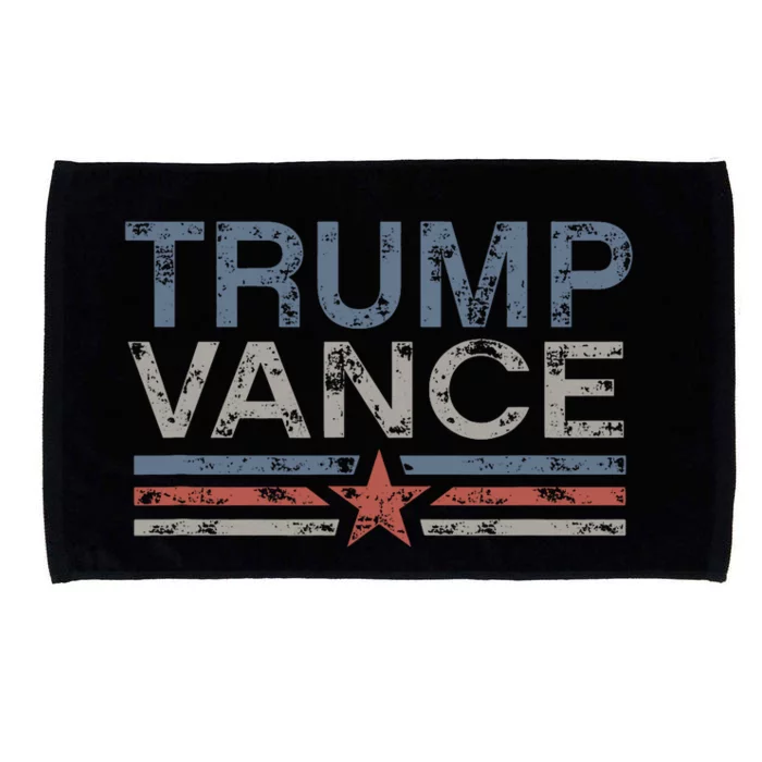 Trump Jd Vance 2024 Bold Retro Stripe Star Trump Vance 2024 Microfiber Hand Towel