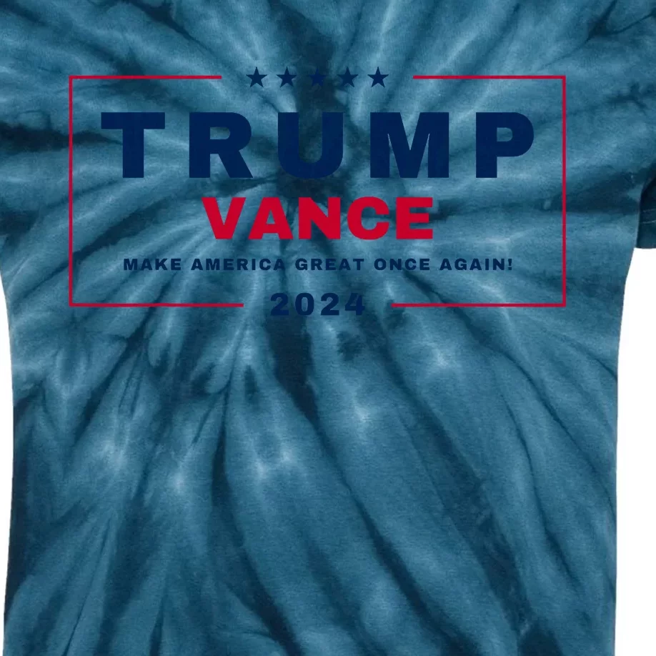 Trump Jd Vance 2024 Bold Retro Stripe Star Trump Vance 2024 Kids Tie-Dye T-Shirt