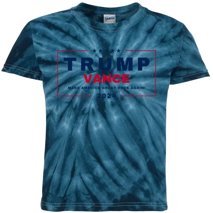 Trump Jd Vance 2024 Bold Retro Stripe Star Trump Vance 2024 Kids Tie-Dye T-Shirt