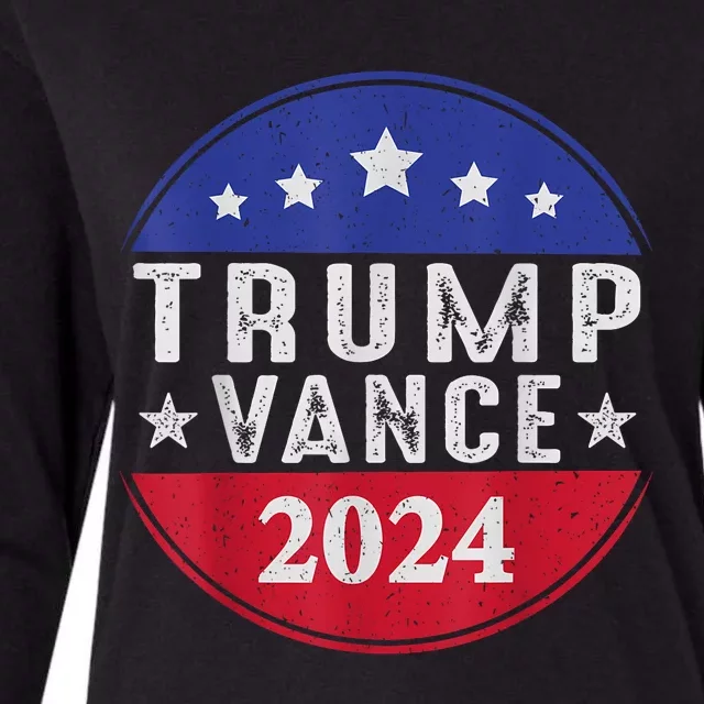 Trump Jd Vance 2024 Retro Us American Flag Trump Vance 2024 Womens Cotton Relaxed Long Sleeve T-Shirt