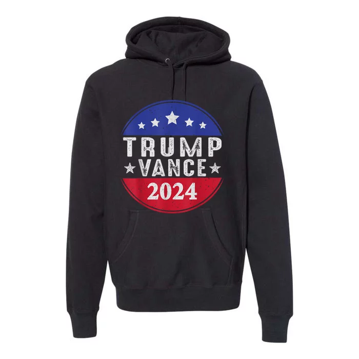 Trump Jd Vance 2024 Retro Us American Flag Trump Vance 2024 Premium Hoodie