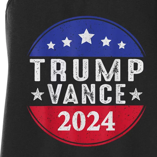 Trump Jd Vance 2024 Retro Us American Flag Trump Vance 2024 Women's Racerback Tank