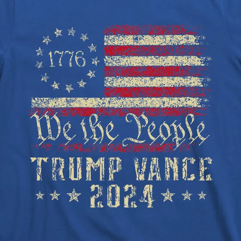 Trump Jd Vance 1776 Retro Us American Flag T-Shirt