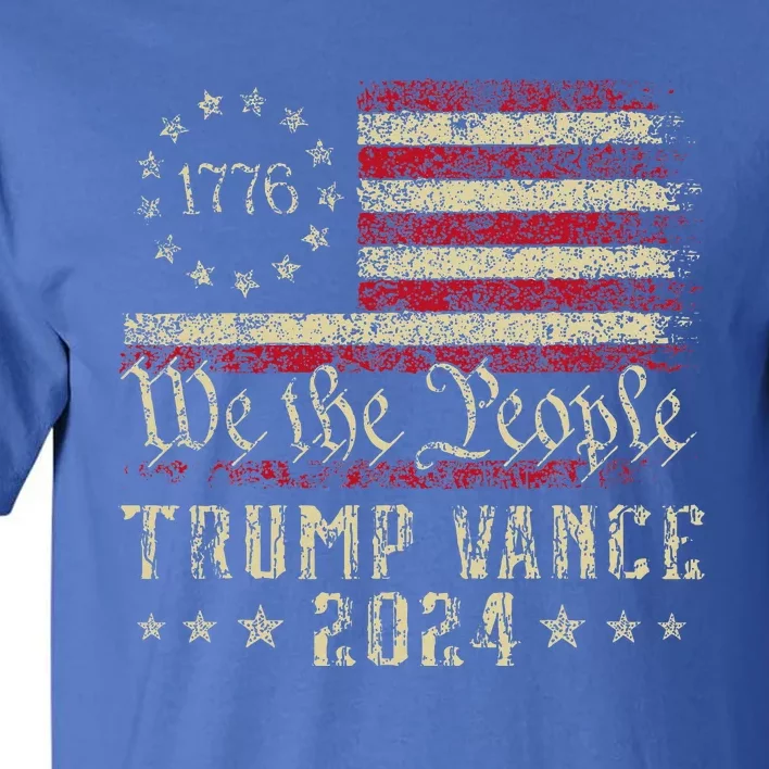 Trump Jd Vance 1776 Retro Us American Flag Tall T-Shirt