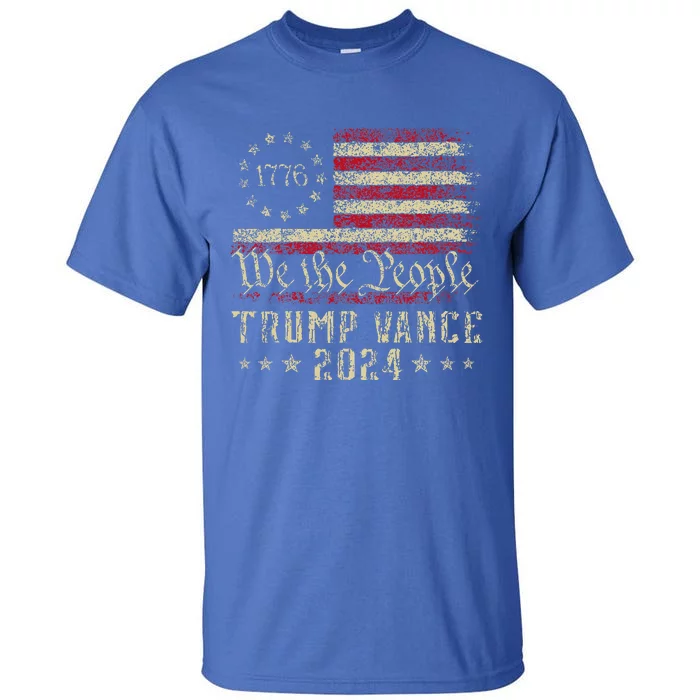 Trump Jd Vance 1776 Retro Us American Flag Tall T-Shirt