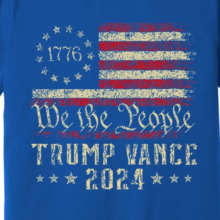 Trump Jd Vance 1776 Retro Us American Flag Premium T-Shirt