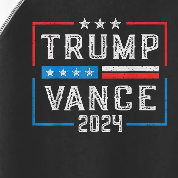 Trump Jd Vance 2024 Retro Stripe And Star Trump Vance 2024 Toddler Fine Jersey T-Shirt