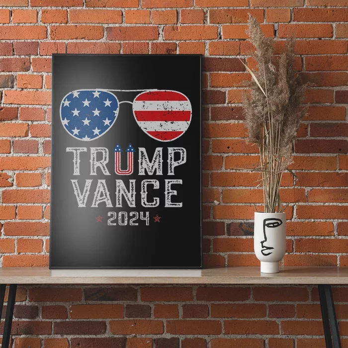 Trump Jd Vance 2024 Retro Stripe And Star Trump Vance 2024 Poster