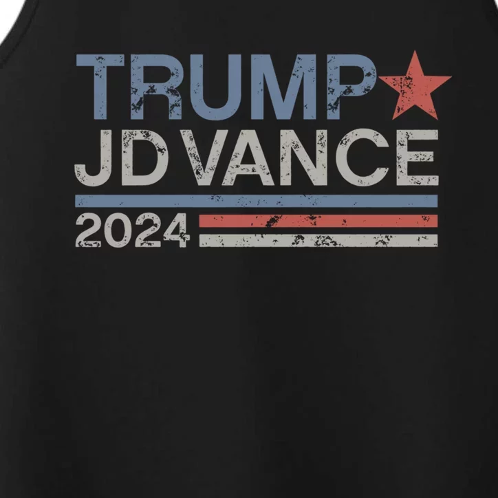 Trump Jd Vance 2024 Retro Stripe Trump Vance Performance Tank