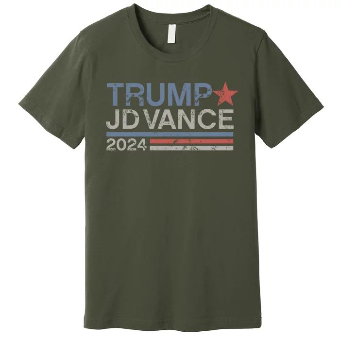 Trump Jd Vance 2024 Retro Stripe Trump Vance Premium T-Shirt