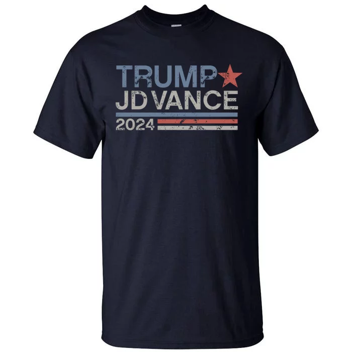 Trump Jd Vance 2024 Retro Stripe Trump Vance Tall T-Shirt