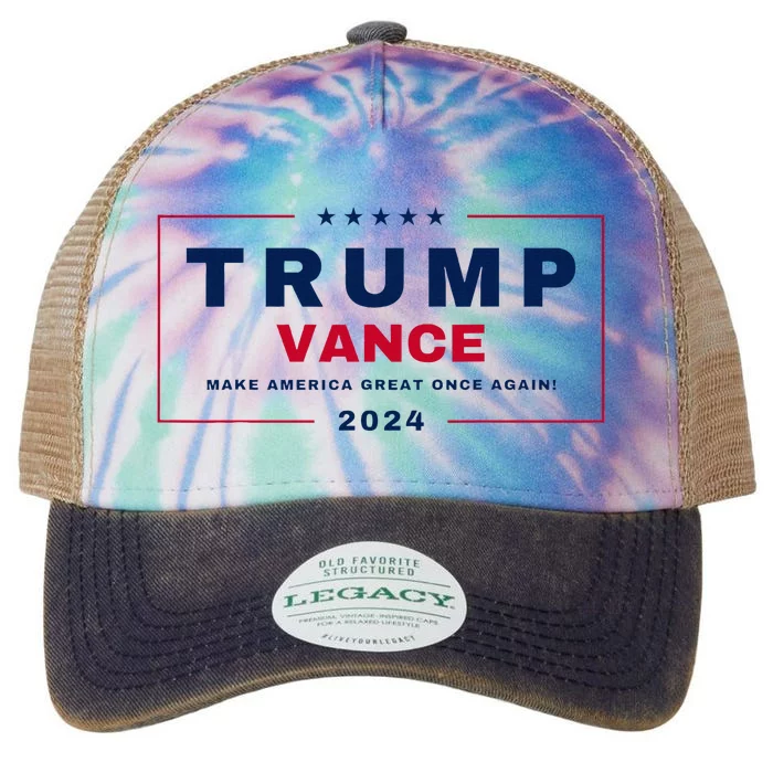 Trump Jd Vance 2024 For President Vp Republican Election 24 Legacy Tie Dye Trucker Hat