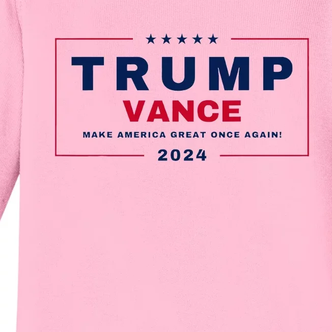 Trump Jd Vance 2024 For President Vp Republican Election 24 Baby Long Sleeve Bodysuit