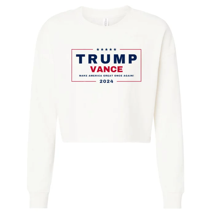 Trump Jd Vance 2024 For President Vp Republican Election 24 Cropped Pullover Crew