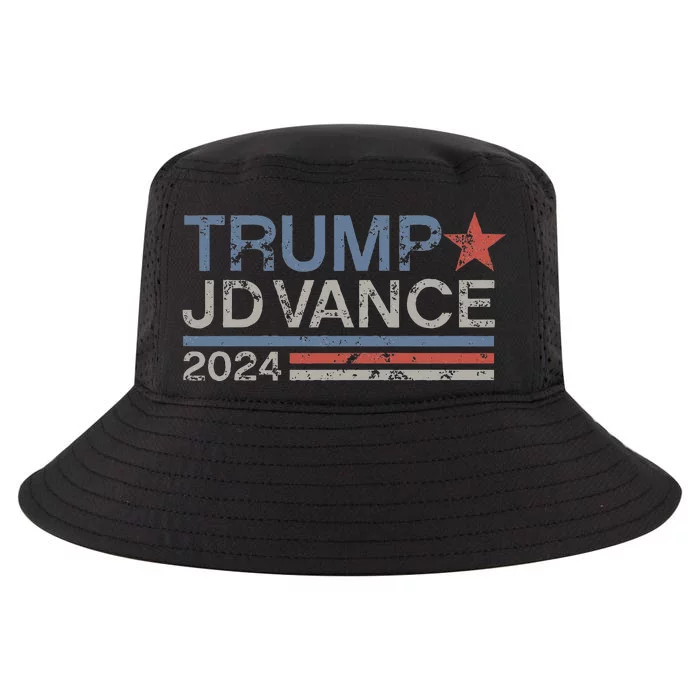 Trump Jd Vance 2024 Retro Stripe Trump Vance Cool Comfort Performance Bucket Hat