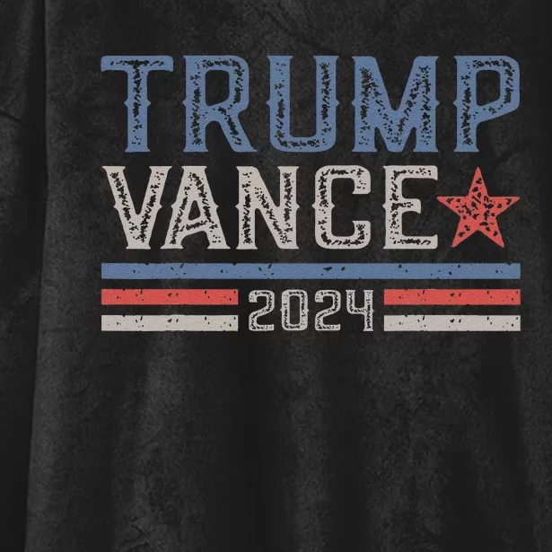 Trump Jd Vance 2024 Us Flag Stripe And Star Trump Vance 2024 Hooded Wearable Blanket