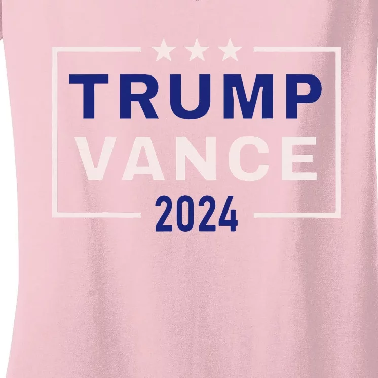 Trump Jd Vance 2024 Retro Stripe And Star Women's V-Neck T-Shirt