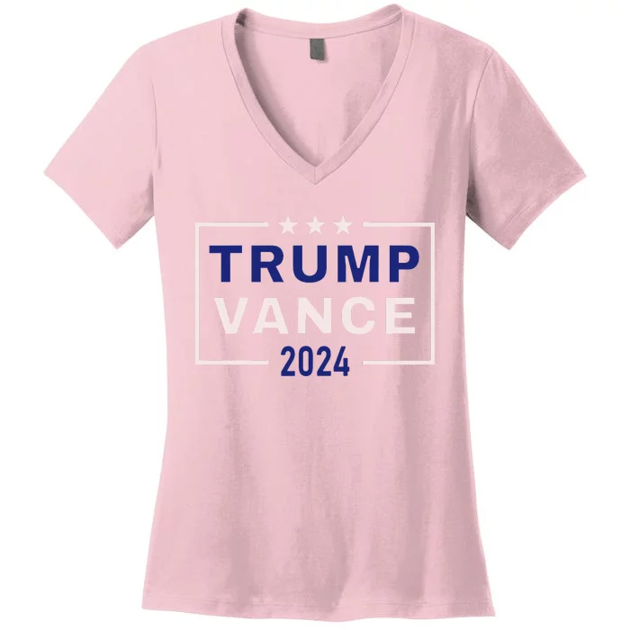 Trump Jd Vance 2024 Retro Stripe And Star Women's V-Neck T-Shirt