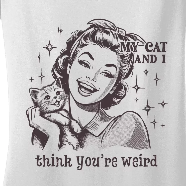 TheyRe Just Weird Cat Ladies For Kamala Harris Women's V-Neck T-Shirt