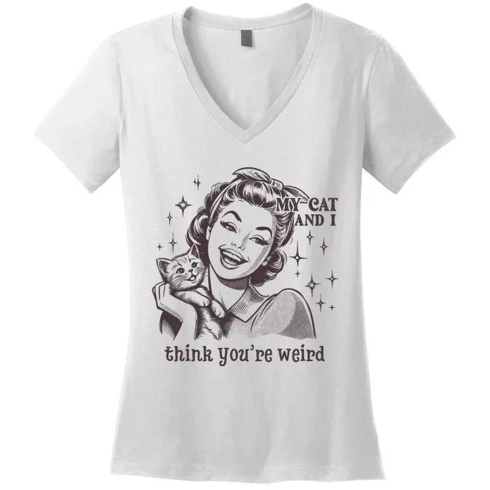 TheyRe Just Weird Cat Ladies For Kamala Harris Women's V-Neck T-Shirt