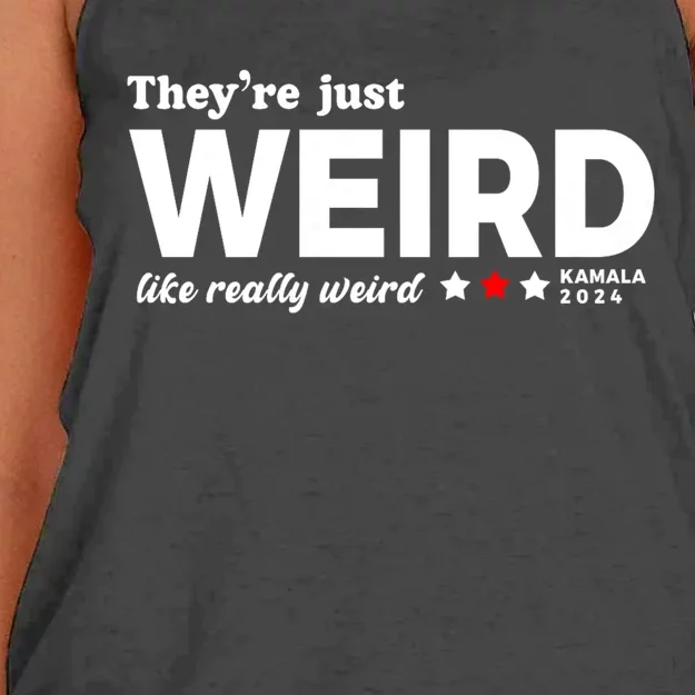 TheyRe Just Weird Kamala Harris 2024 Anti Trump Women's Knotted Racerback Tank