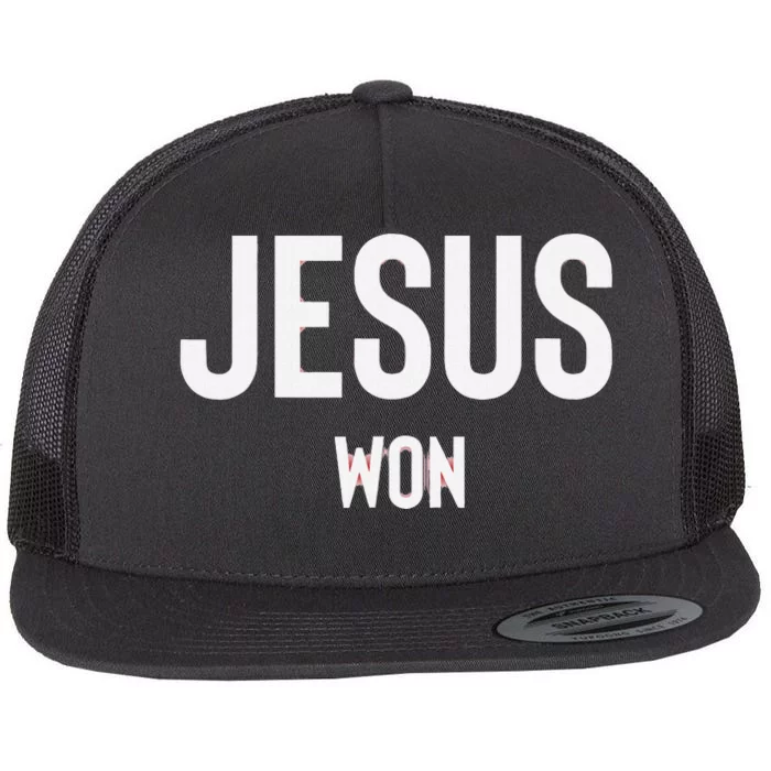 Texas Jesus Won Flat Bill Trucker Hat