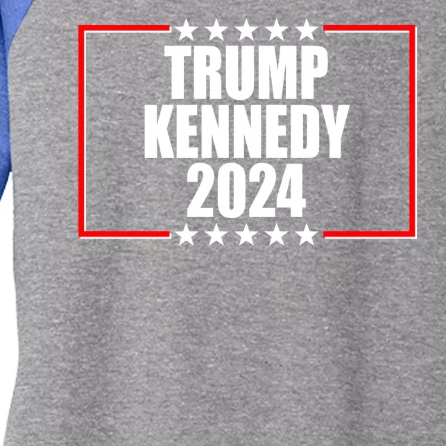 Trump Kennedy 2024 Election Logo Women's Tri-Blend 3/4-Sleeve Raglan Shirt