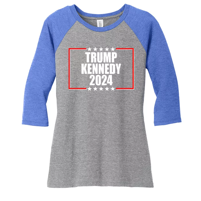 Trump Kennedy 2024 Election Logo Women's Tri-Blend 3/4-Sleeve Raglan Shirt