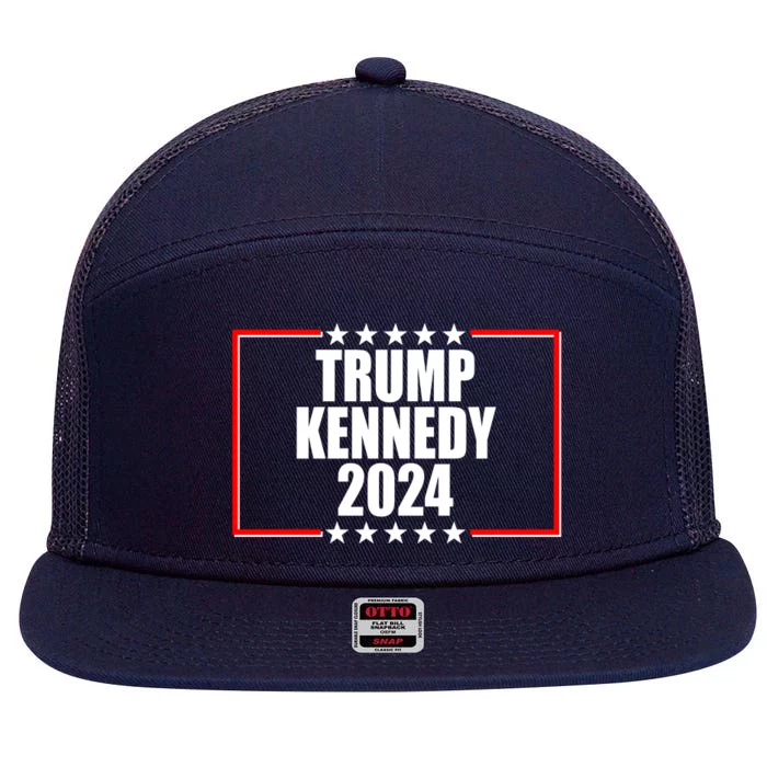 Trump Kennedy 2024 Election Logo 7 Panel Mesh Trucker Snapback Hat